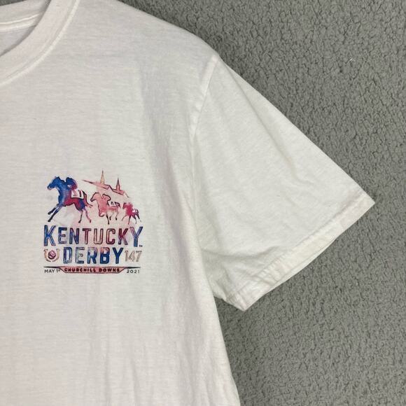 Fanatics Kentucky Derby 2021 Churchill Downs Men's White T-Shirt Size L - Picture 6 of 10
